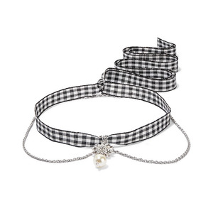 Medium miu miu gingham necklace