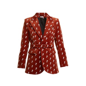 Medium chloe horse embroidered cotton blend velvet jacket