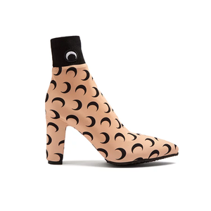 Medium marine serrecrescent moon print sock boot