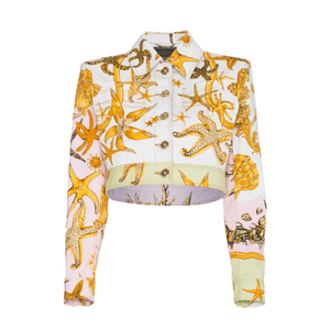Medium versacecropped denim jacket with marine