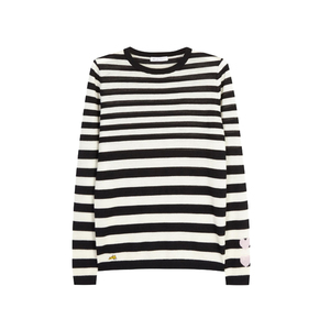 Medium harveynichols bella freud monochrome striped fine knit cashmere jumper