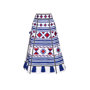 Medium vita kincroatia embroidered linen skirt