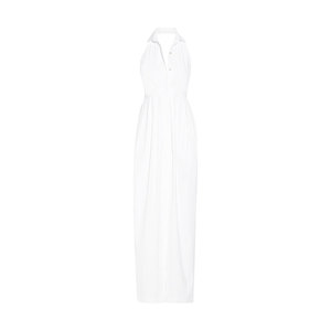 Medium rosetta getty pleated poplin halterneck gown